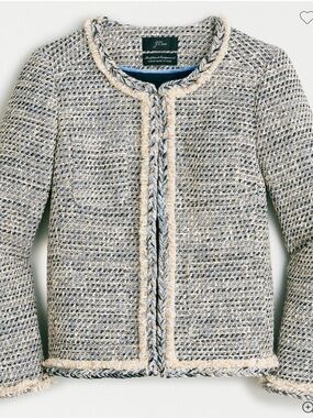 J.Crew Braided Trim Lady Jacket In Speckled Tweed